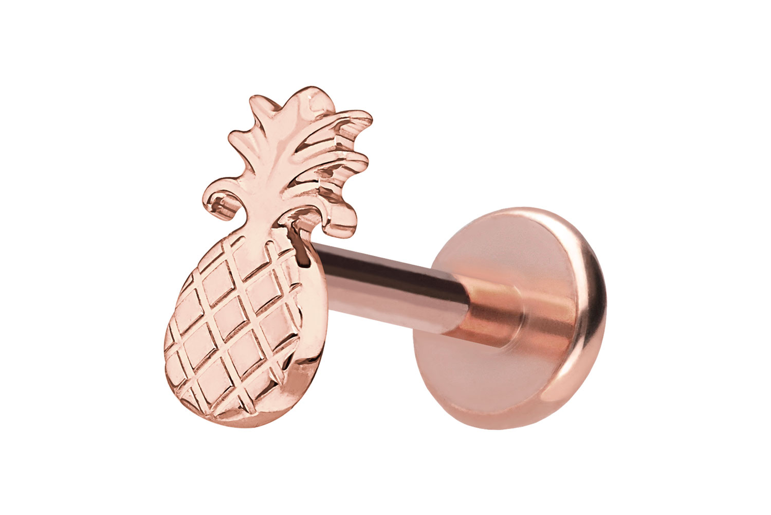 Titan Labret Piercing mit Push Fit ANANAS